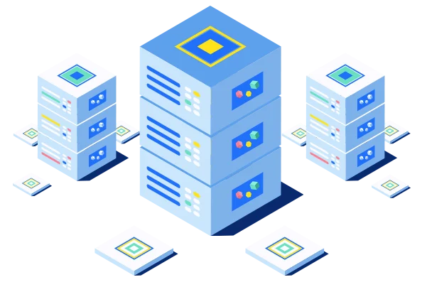 Hosting Server Infrastructure Illustration Hosting server infrastructure illustration