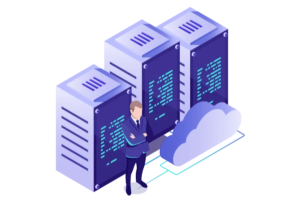 Cloud hosting server platform illustration