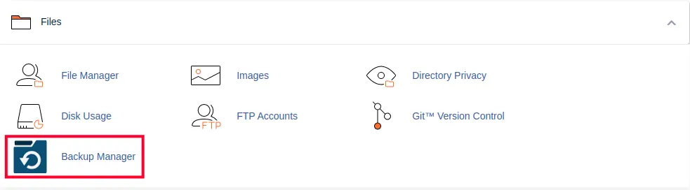 cPanel Backup Manager